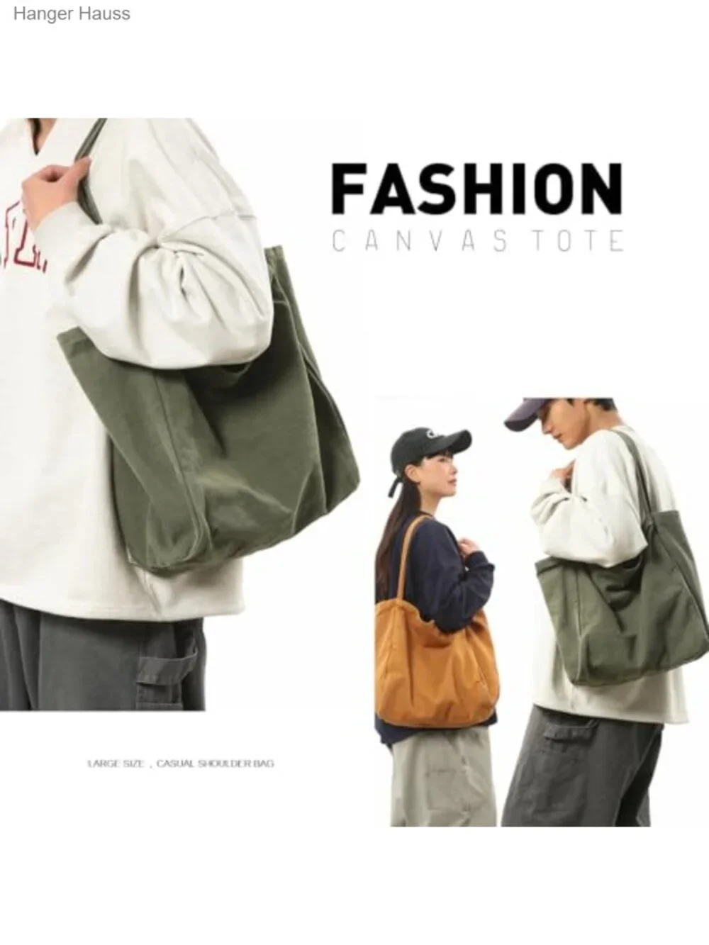 Canvas Tote Bag for Women Large Hobo Shoulder Bag Work Travel Casual Purse With
